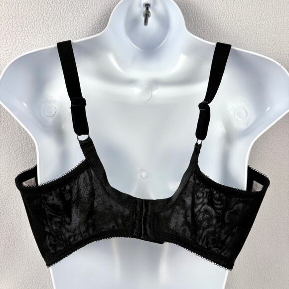 WACOAL 40G Black Retro Chic Full Figure Underwire Bra Mesh Plus Size 855186 - Picture 14 of 15